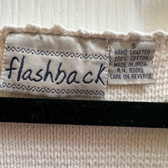 Flashback Handcrafted Cotton Cropped Cardigan | Cottagecore Chunky Knit | S/M - Picture 4 of 6